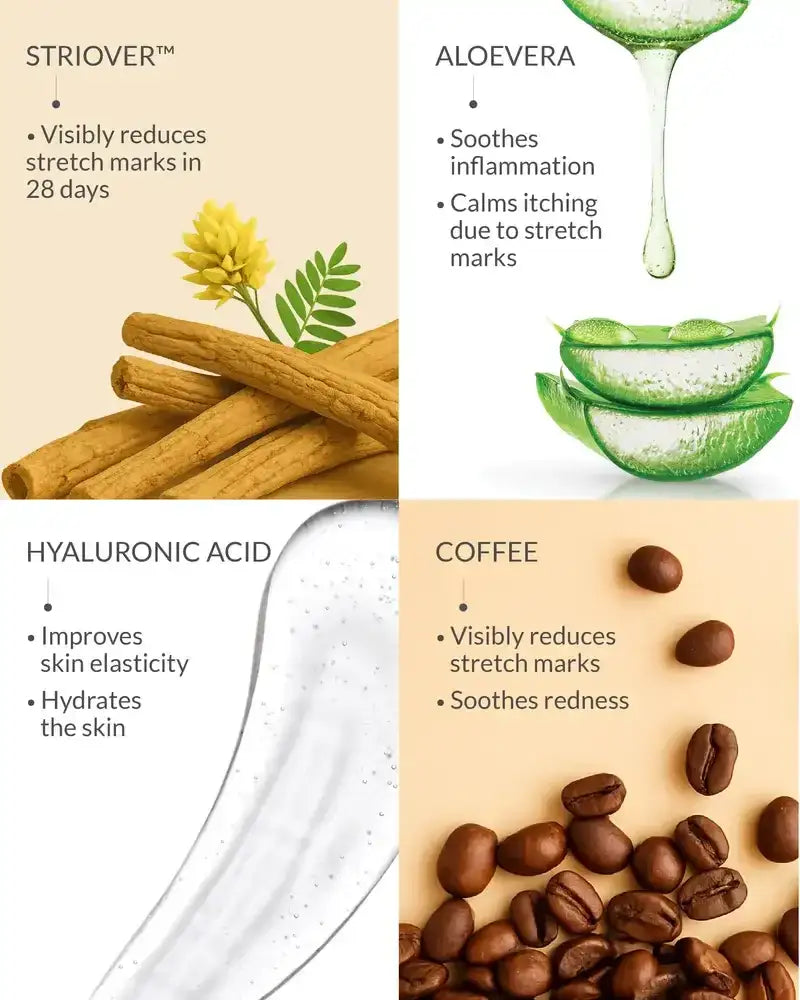 Ingredients in a stretch marks removal Cream