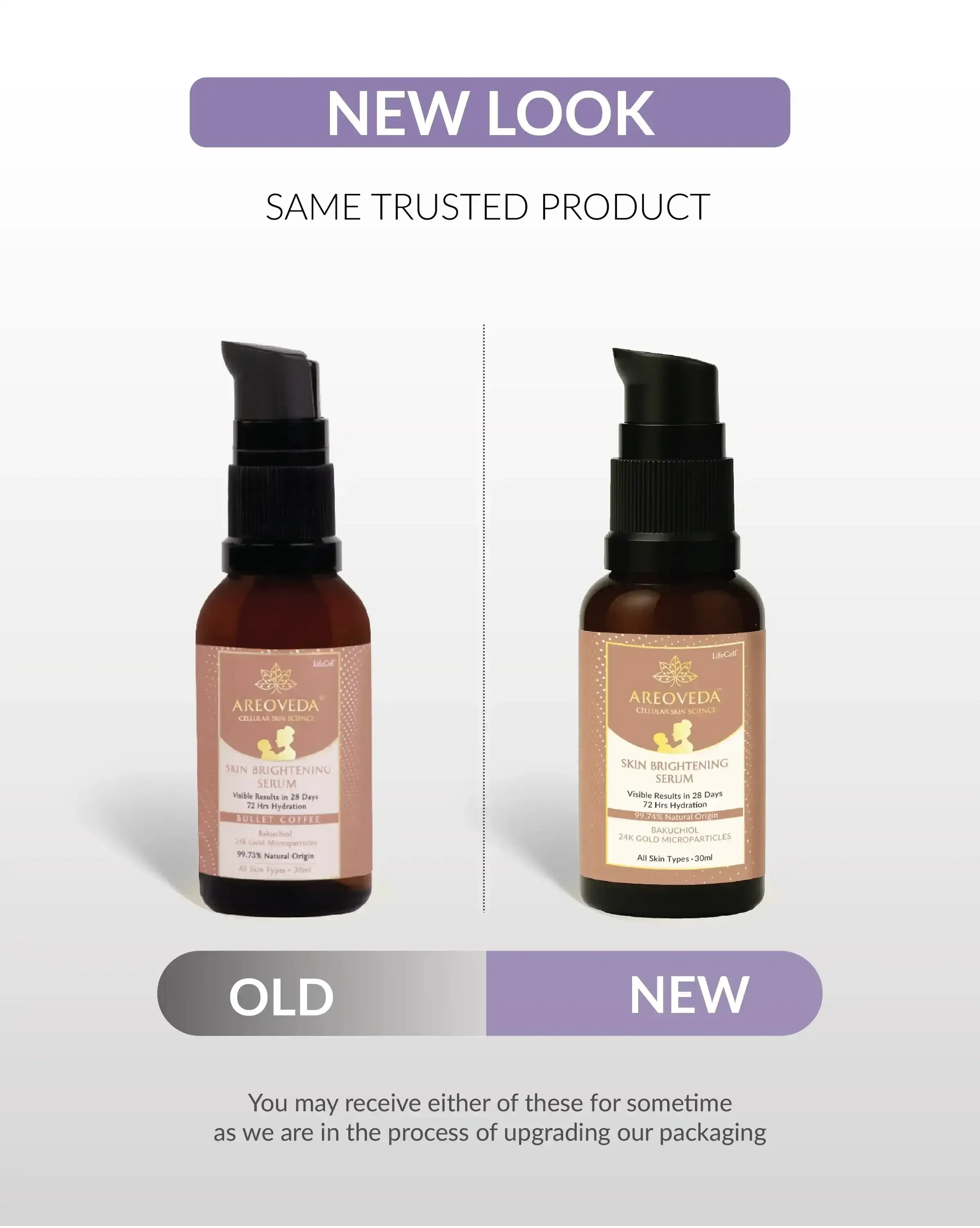 skin brightening serum old & new look of product